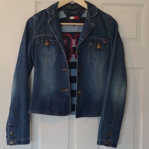 Tommy Jeans Mid- Dark Faded Jean Jacket sz 1